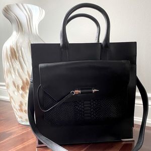 Mackage Large Titan Croc-Embossed Breifcase Bag